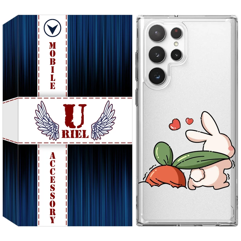 کاور یوریل مدل Clear کد 71 طرح خرگوش مناسب برای گوشی موبایل سامسونگ Galaxy S22 Ultra