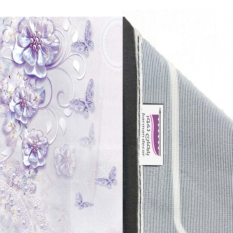 پرده بارمان دکور طرح گل مدل هازان پانچی کد 5066 W سایز 140x280 سانتی متر