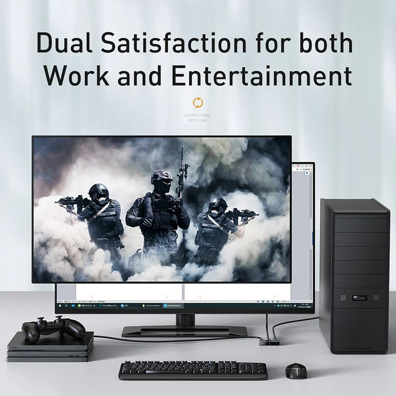 سوئیچ 1 به 2 HDMI بیسوس مدل HUBC0G