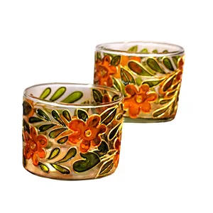 جاشمعی شیشه ای مدل ویترای دلربا مجموعه دو عددی