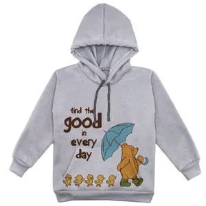 هودی پسرانه مدل خرس و چتر F215 رنگ طوسی