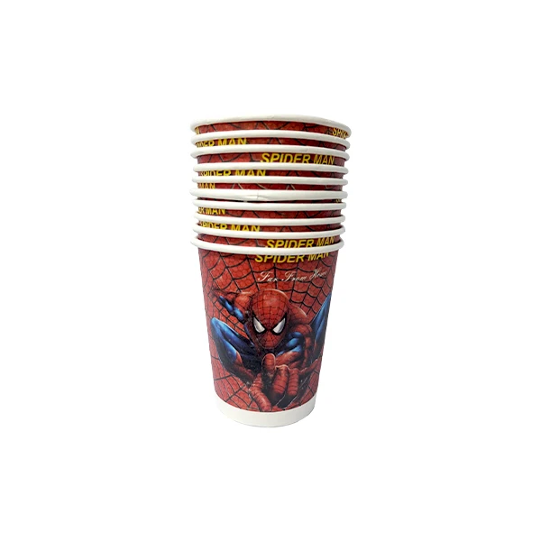 لیوان یکبار مصرف مدل مرد عنکبوتی کد SpiderManCups1 مجموعه 10 عددی