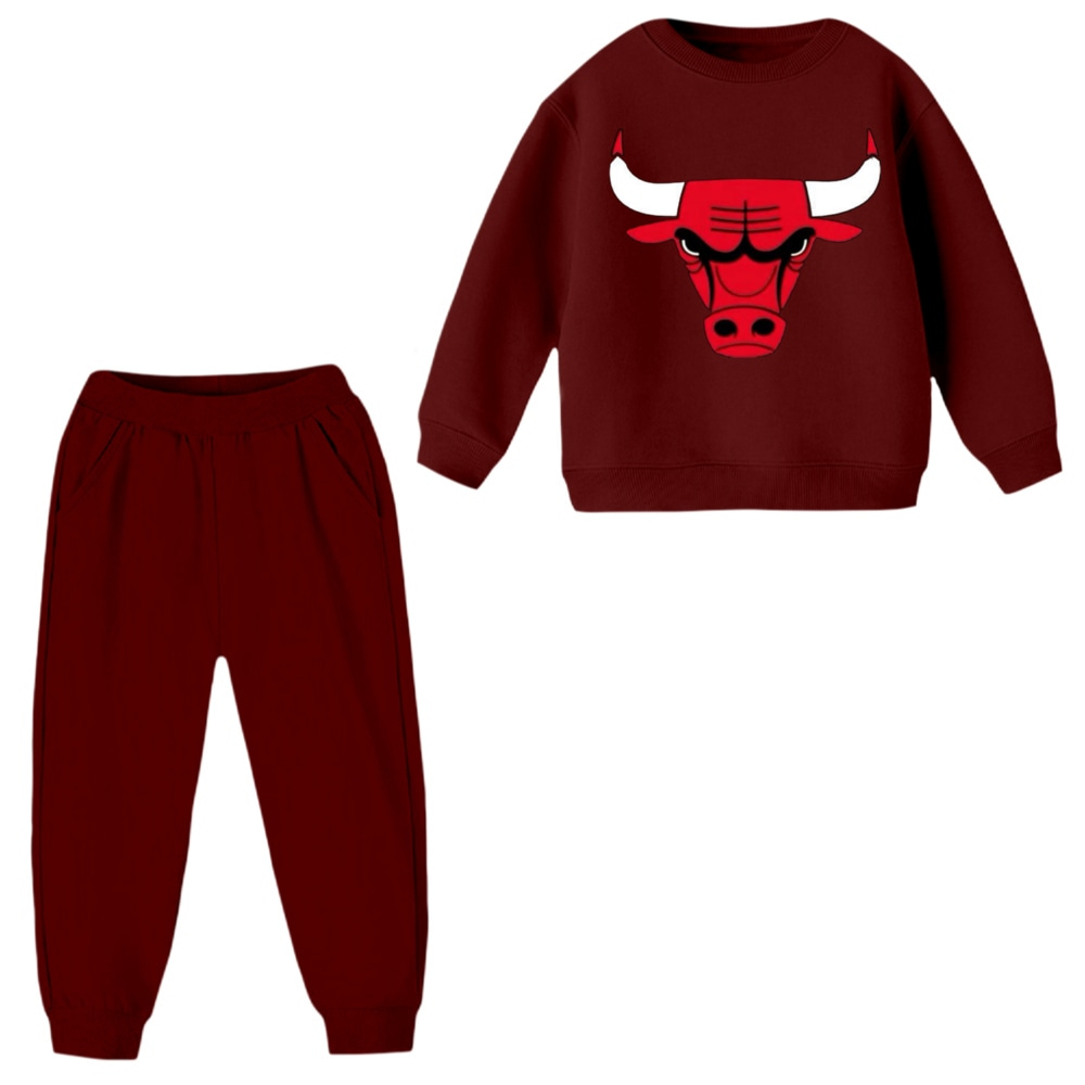 ست سویشرت و شلوار مدل chicago bulls رنگ زرشکی