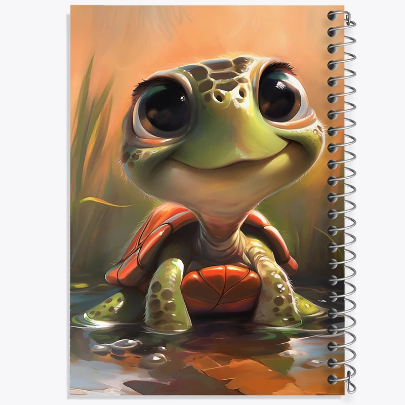 دفتر مشق 100 برگ خندالو طرح لاکپشت کیوت کد F6575