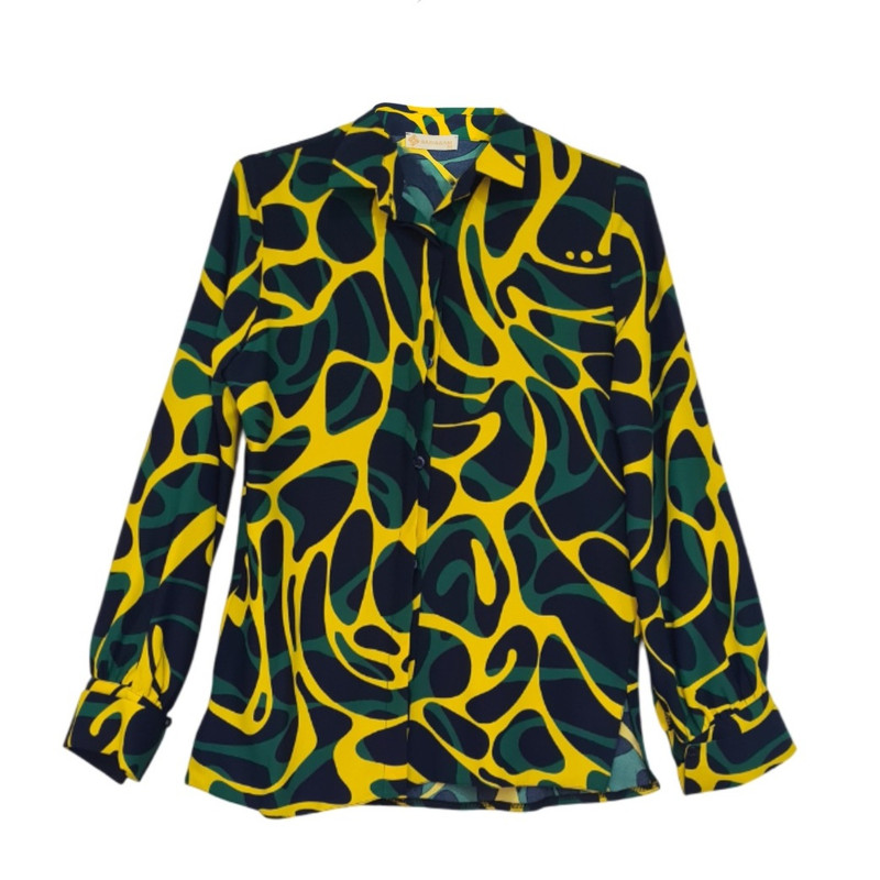 شومیز آستین بلند یقه برگردان زنانه ساری و سام مدل nps