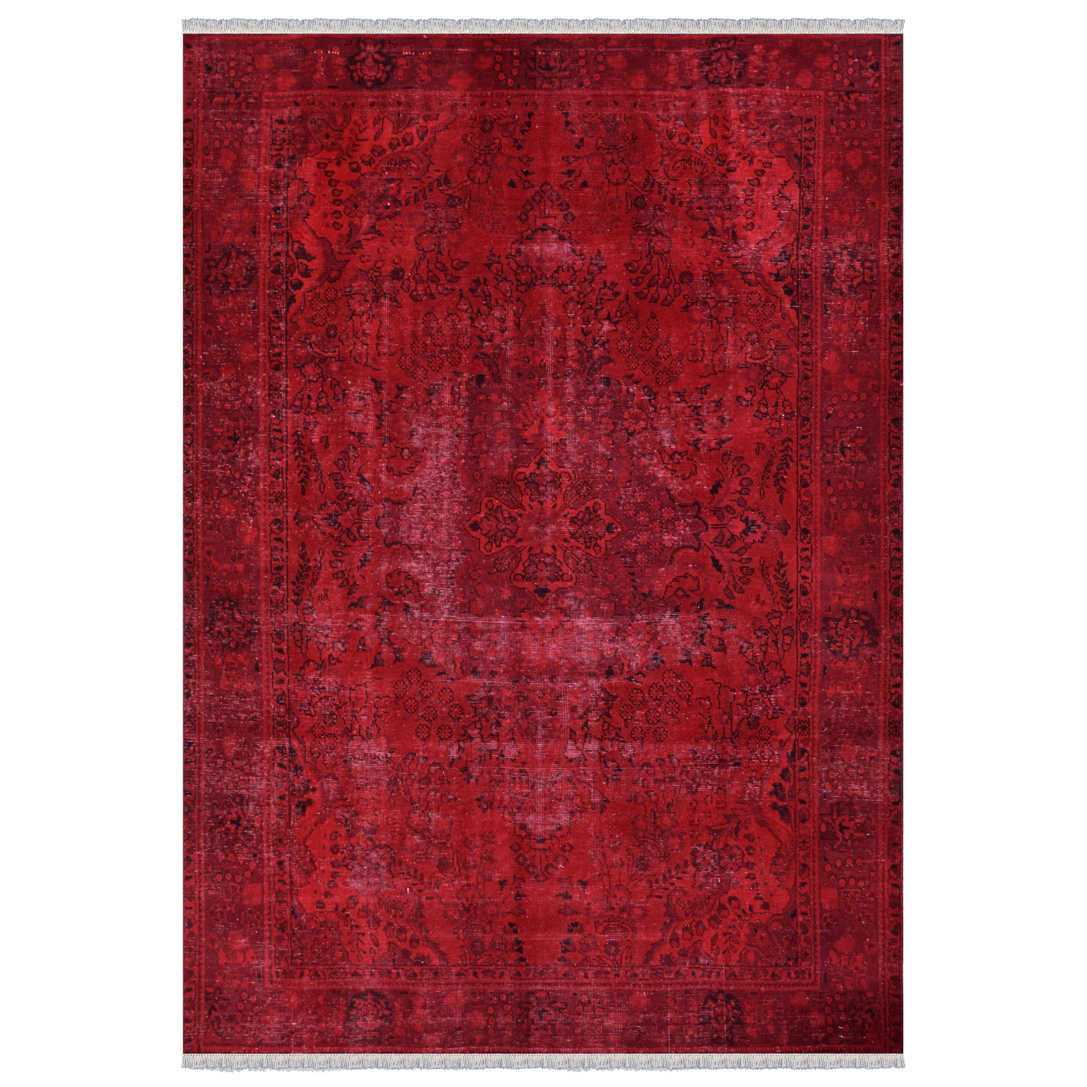 فرش دستبافت رنگ شده شش متری طرح وینتج کد 274