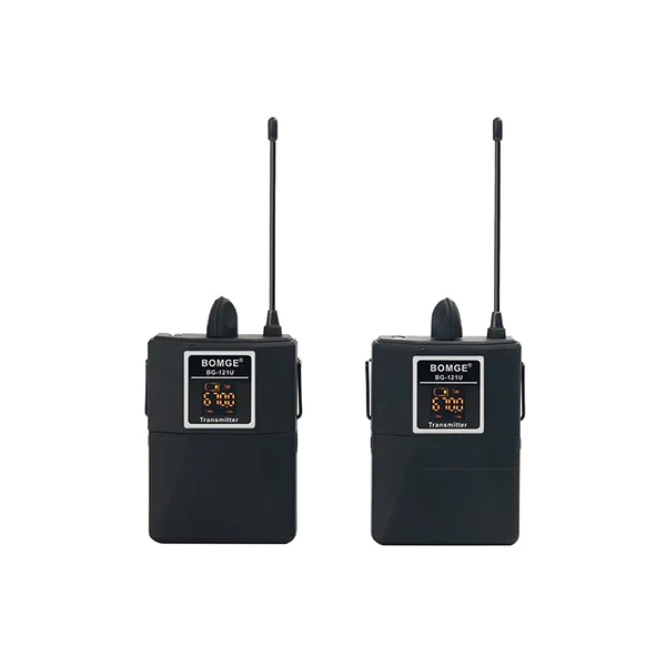 ست میکروفن بی سیم بومجی مدل XXX-121U-666 با درگاه اتصال جک 3.5 میلی متری مجموعه 2 عددی
