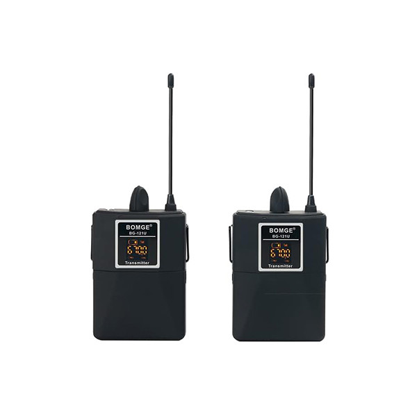 ست میکروفن بی سیم بومجی مدل XXX-121U-666 با درگاه اتصال جک 3.5 میلی متری مجموعه 2 عددی