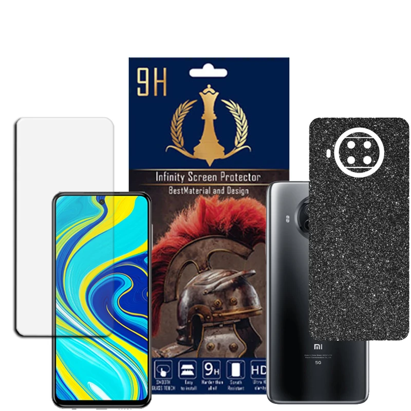 برچسب پوششی اینفینیتی مدل PRO MAX مناسب برای گوشی موبایل شیائومی REDMI NOTE 9 PRO 5G به همراه محافظ صفحه نمایش