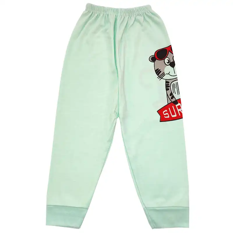 ست تی شرت و شلوار بچگانه مدل پیشی کد 3790 رنگ سبز روشن