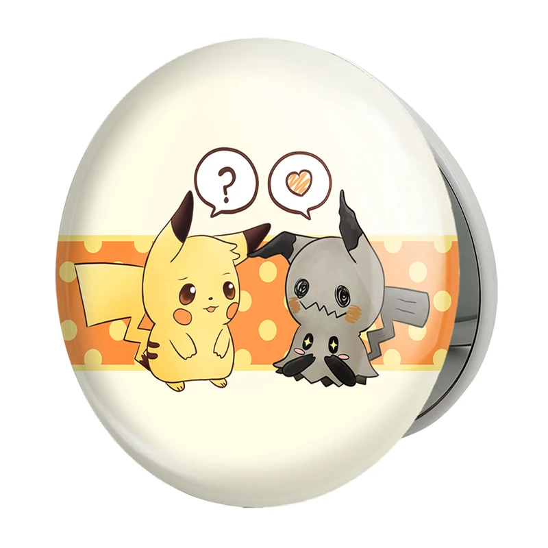 آینه جیبی خندالو طرح میمیکیو و پیکاچو انیمه پوکمون مدل تاشو کد 17388 