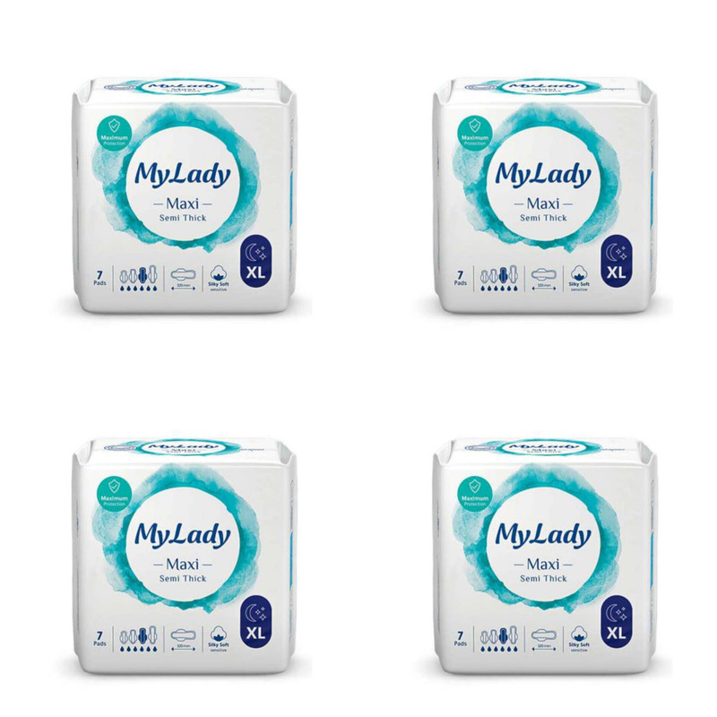 نوار بهداشتی مای لیدی مدل مکسی نیمه ضخیم مجموعه 4 عددی نوار بهداشتی مای لیدی مدل مکسی نیمه ضخیم مجموعه 4 عددی