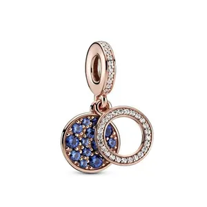 آویز گردنبند و دستبند نقره زنانه پاندورا مدل Sparkling Disc