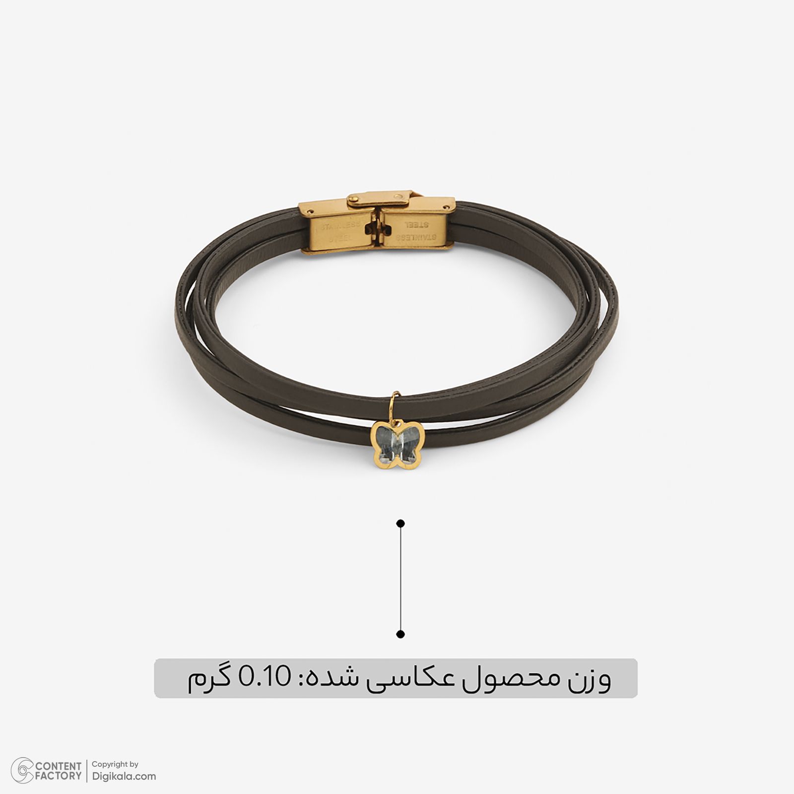 دستبند طلا 18 عیار زنانه با بند چرمی روبی آرت گالری مدل 236211 -  - 9