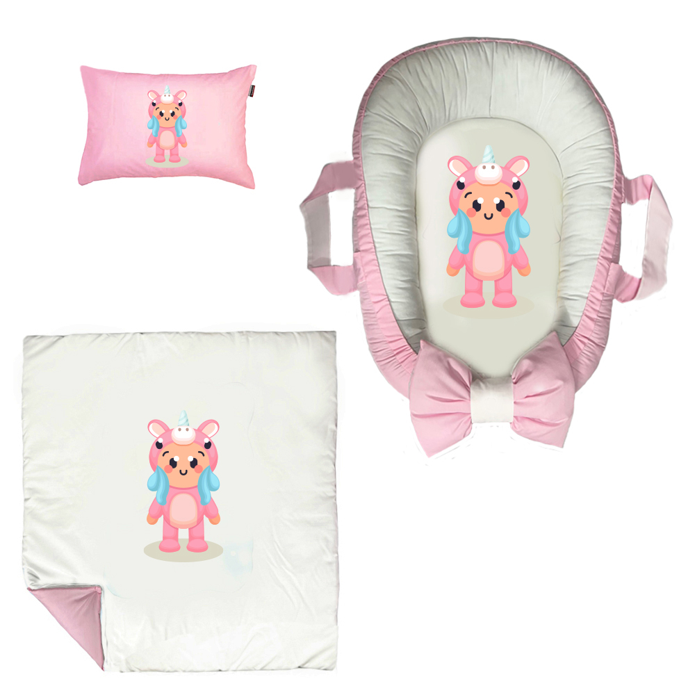 سرویس خواب سه تکه نوزاد مدل گارد محافظ دار طرح فانتزی کد 0048