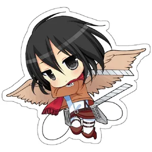 استیکر لپ تاپ مدل Chibi Mikasa AOT