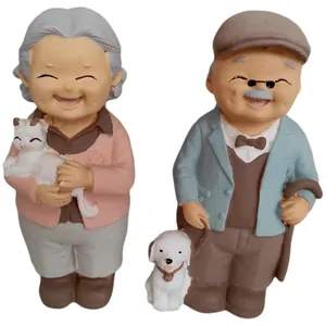 مجسمه طرح پیرمرد و پیرزن مدل عشق  کد 0089 مجموعه 2 عددی