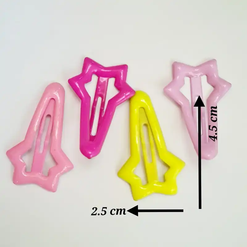 گیره مو زنانه مدل تق‌تقی ستاره کد brg 44 بسته 4 عددی