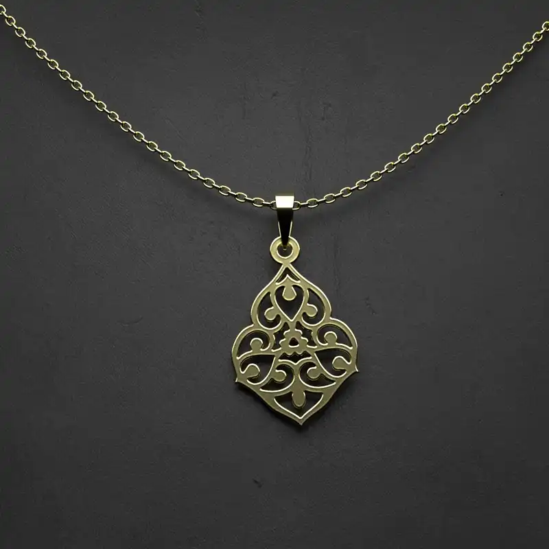 گردنبند طلا 18 عیار زنانه مدوپد مدل هندسی کد UU2-1-1092