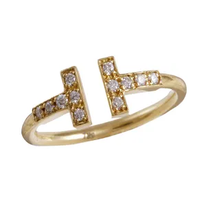 انگشتر طلا 18 عیار زنانه جواهری گاندی مدل 17379