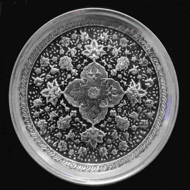 بشقاب قلمزنی طرح تذهیب