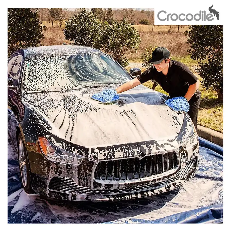 دستکش میکروفایبر خودرو کروکودیل مدل washmitt