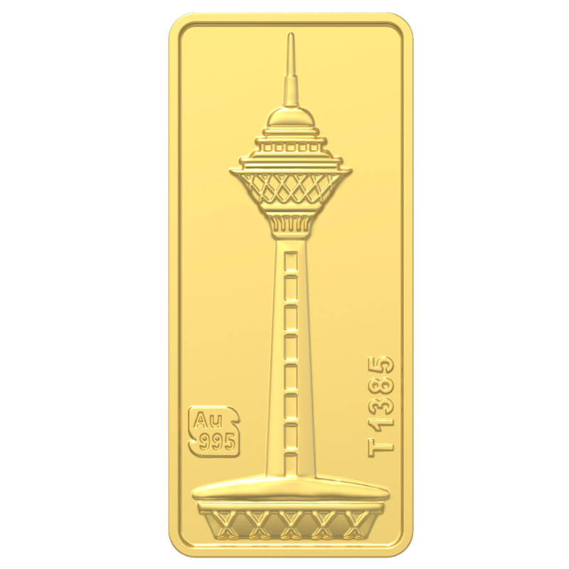 شمش طلا 18 عیار طلای محمد مدل برج میلاد کد SM500 - 3