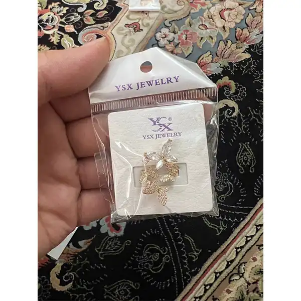 انگشتر زنانه وای اس ایکس مدل گل و پروانه جواهری کد 632214