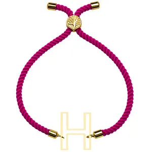 دستبند طلا 18 عیار زنانه الن نار مدل طرح H ELN101371