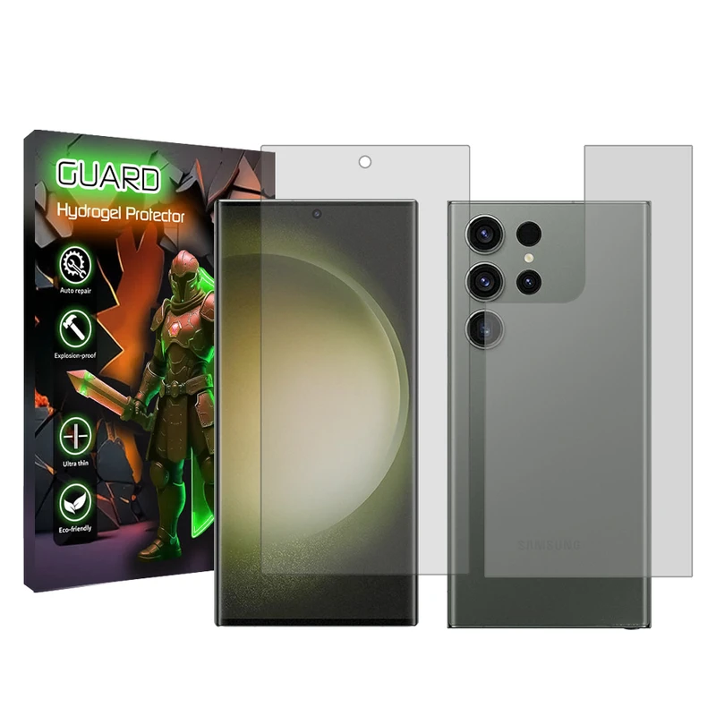 محافظ صفحه نمایش شفاف گارد مدل Tough مناسب برای گوشی موبایل سامسونگ Galaxy S23 Ultra به همراه محافظ پشت گوشی