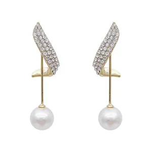 گوشواره نقره آویز زنانه مدل نگین