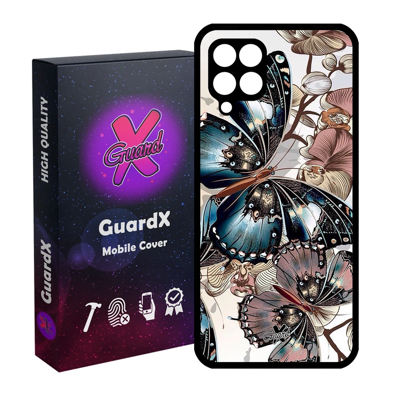 کاور گارد ایکس طرح پروانه مدل Glass10285 مناسب برای گوشی موبایل سامسونگ Galaxy A22 4G