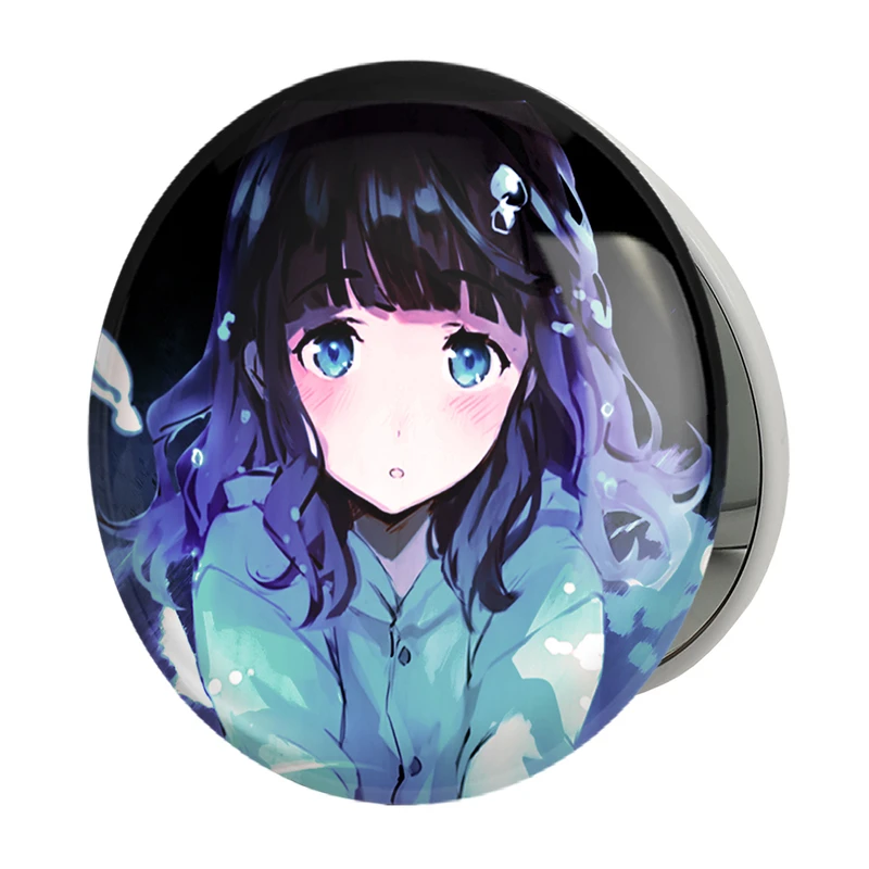 آینه جیبی خندالو طرح دختر انیمه ای مدل تاشو کد 18021 