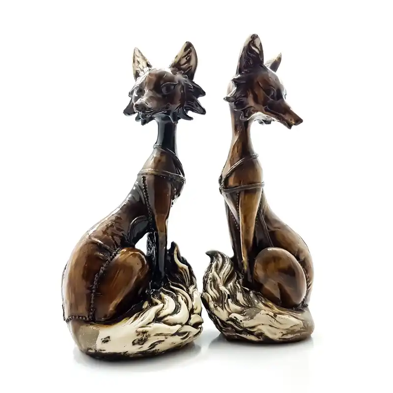 مجسمه طرح روباه  کدV4326 مجموعه ۲ عددی