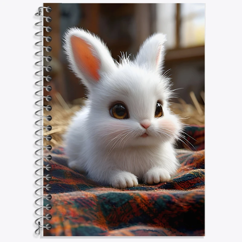 دفتر زبان 50 برگ خندالو مدل دو خط طرح خرگوش کیوت کد F7223