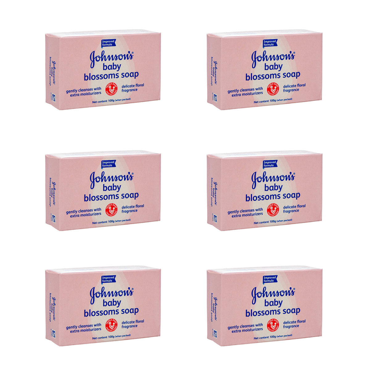 صابون کودک جانسون مدل Blossoms Soap وزن 100 گرم بسته 6 عددی