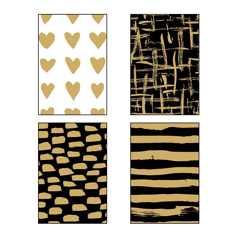 تابلو شاسي کارنيکا طرح پترن مینیمال Minimal Pattern کد 82309 مجموعه 4 عددی