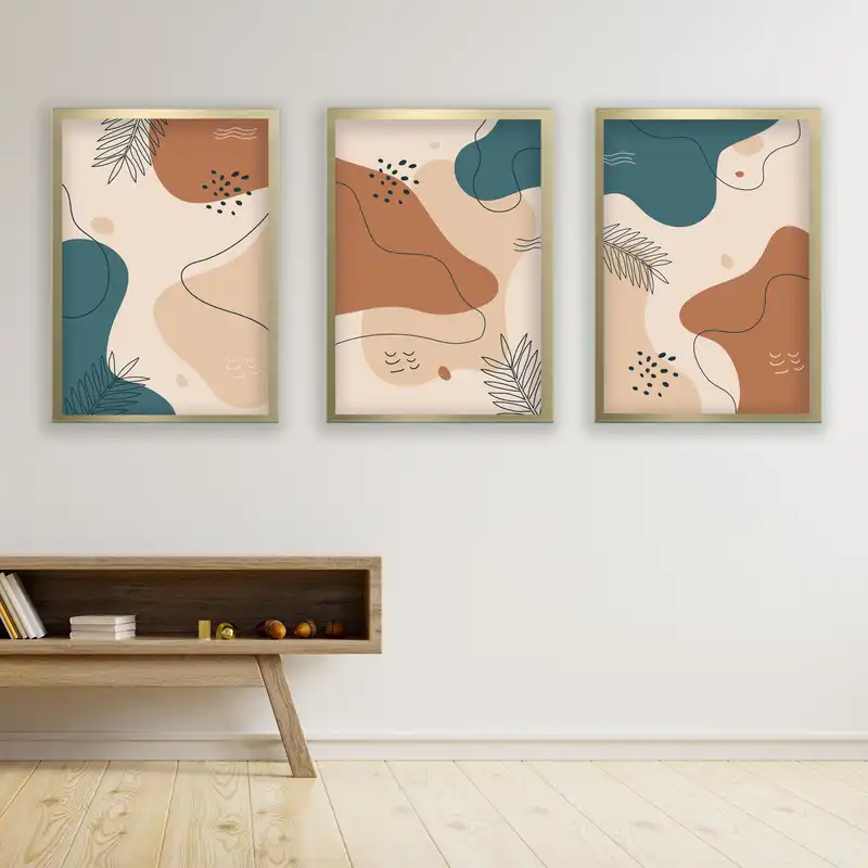 تابلو مدل مینیمال دکوراتیو کد LA-G3080 مجموعه 3 عددی