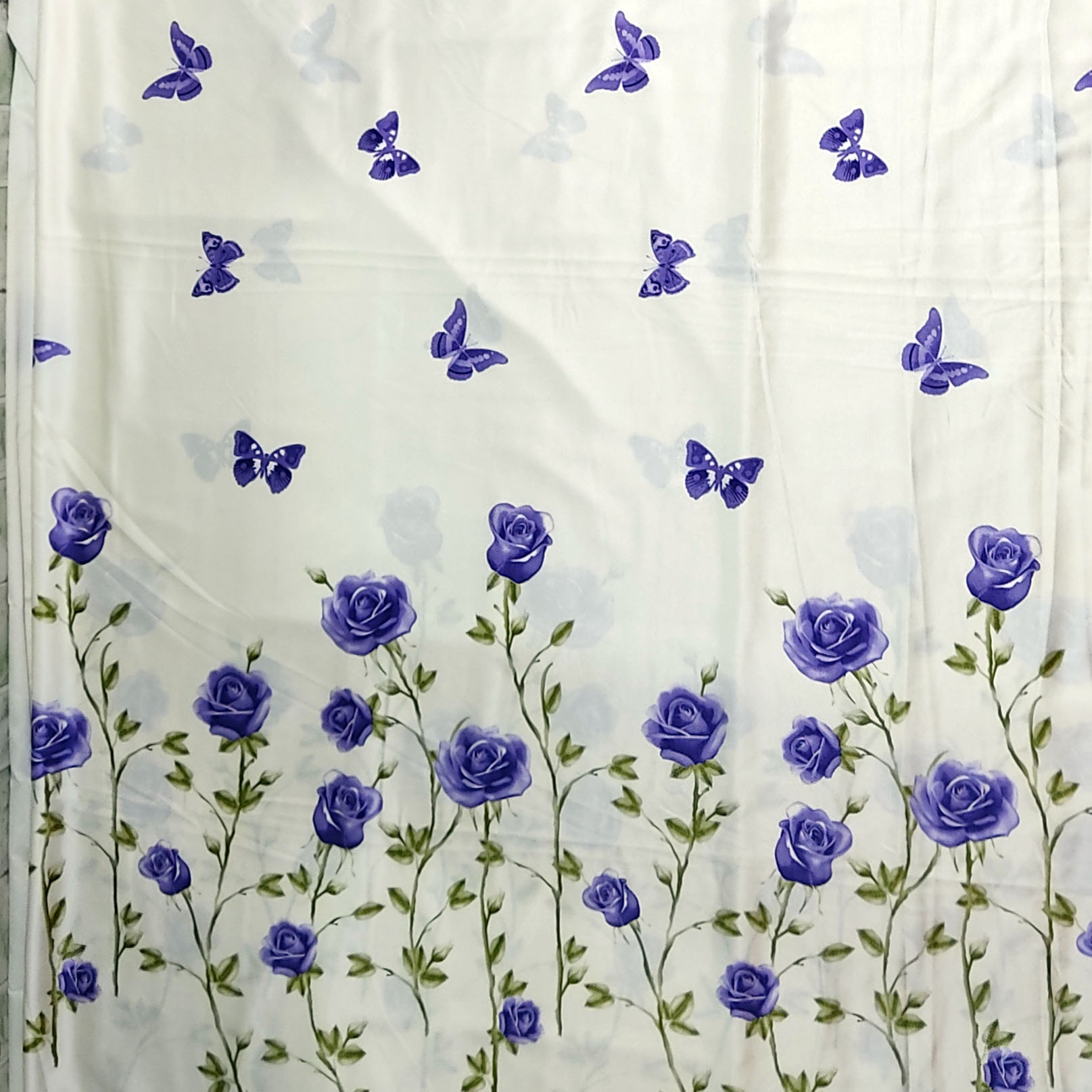 پارچه پرده سارای طرح رز پروانه
