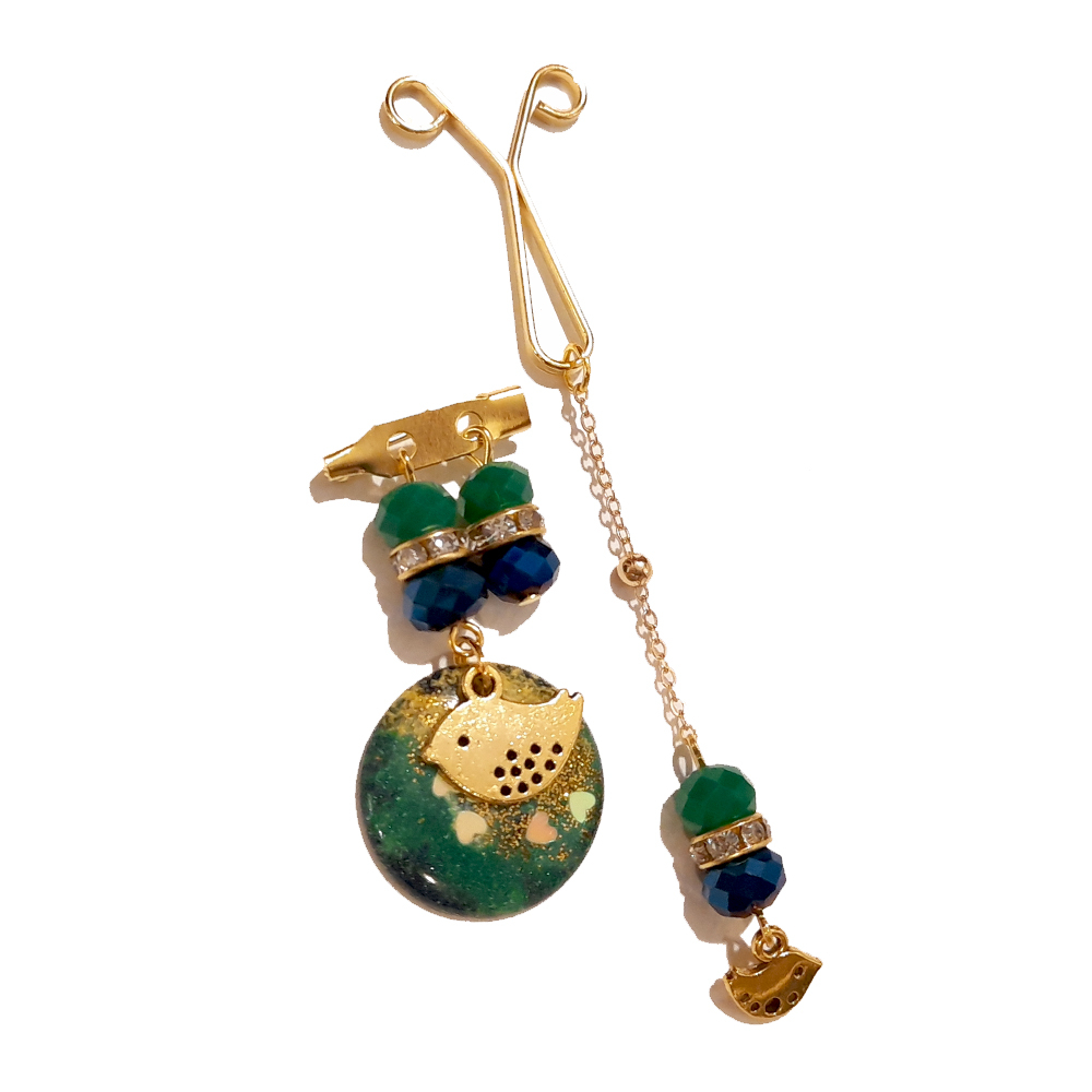 ست گیره روسری و سنجاق سینه زنانه مدل PM057