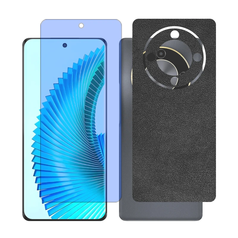 محافظ صفحه نمایش بلو کات گلس مدل together مناسب برای گوشی موبایل آنر X9b به همراه برچسب پوششی پشت گوشی