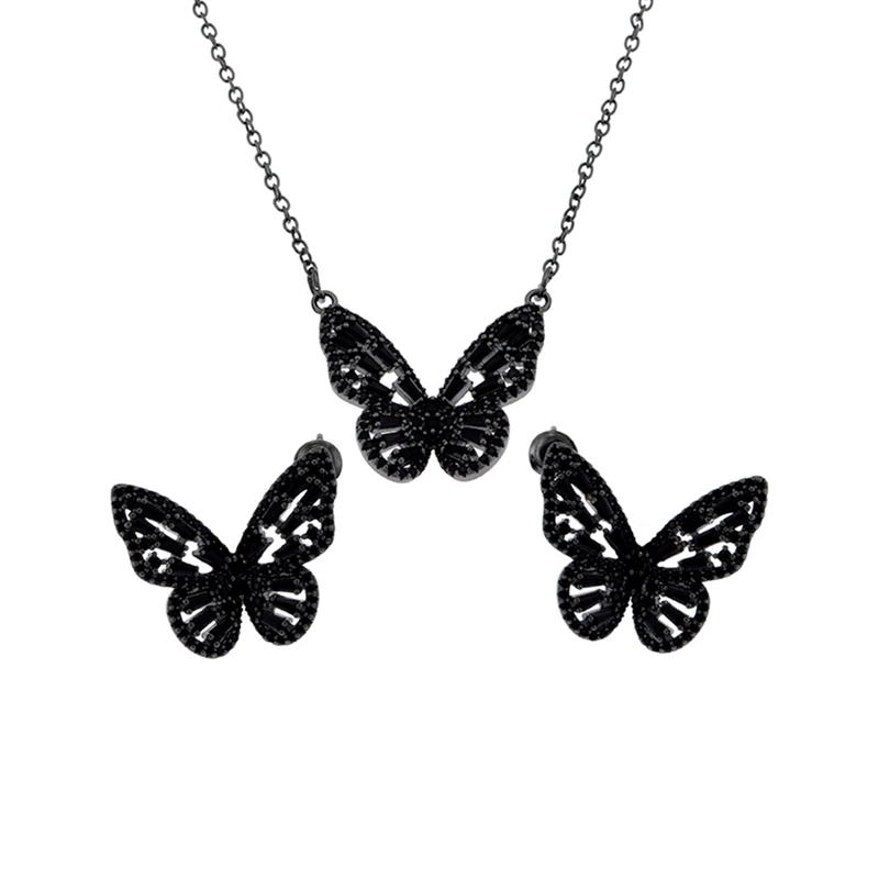 نیم ست زنانه برانت طرح پروانه نگین دار