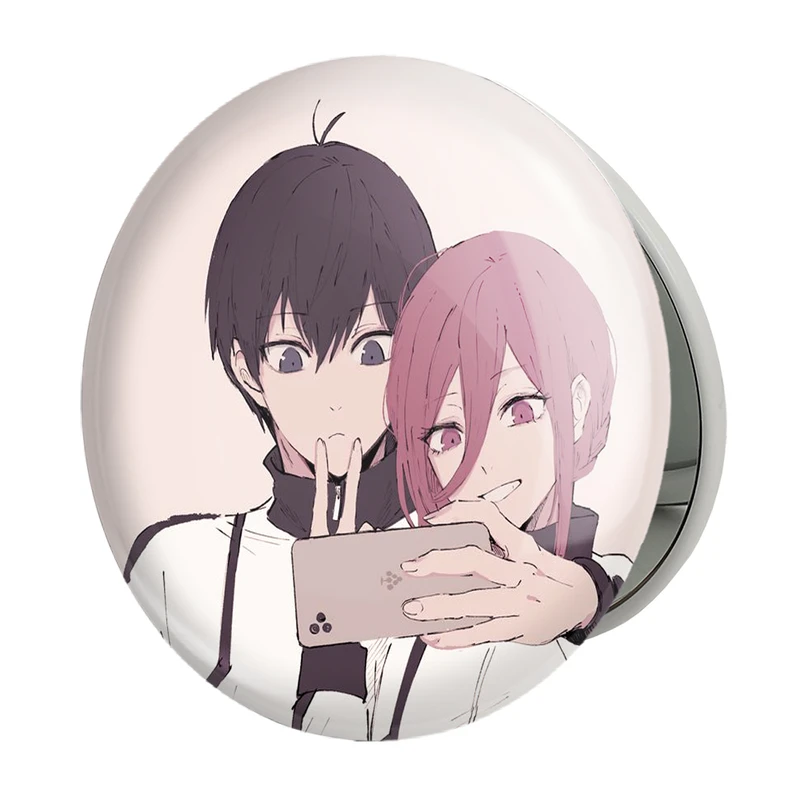 آینه جیبی خندالو طرح هیوما و یویچی انیمه بلو لاک Blue Lock مدل تاشو کد 24382 