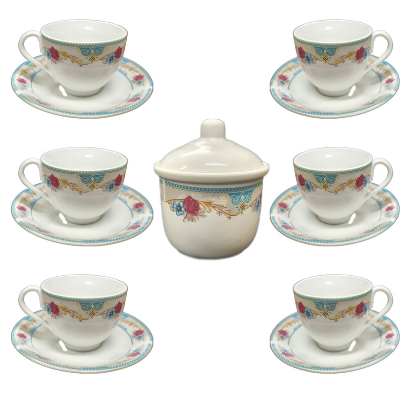 سرويس چای خوری 14 پارچه مرجان مدل مارسا فیروزه ای کد 7224510281