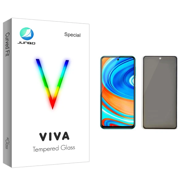 محافظ صفحه نمایش حریم شخصی جانبو مدل Viva Glass مناسب برای گوشی موبایل شیائومی Redmi Note 9 Pro