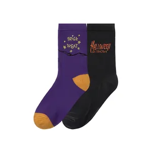 جوراب ساق بلند پسرانه هالووین مدل New 2025 مجموعه دو عددی