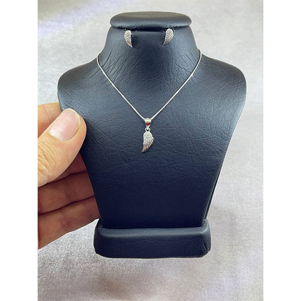 نیم ست نقره زنانه مدل بال و پر کد 83520