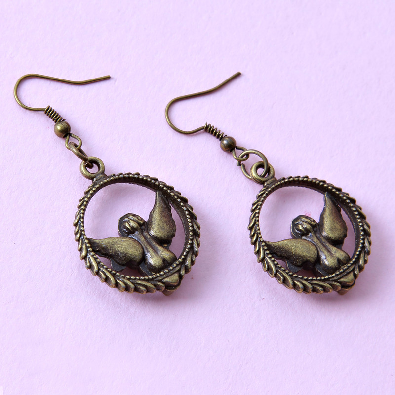 گوشواره دخترانه مدل فلزی فانتزی کد GZN_032