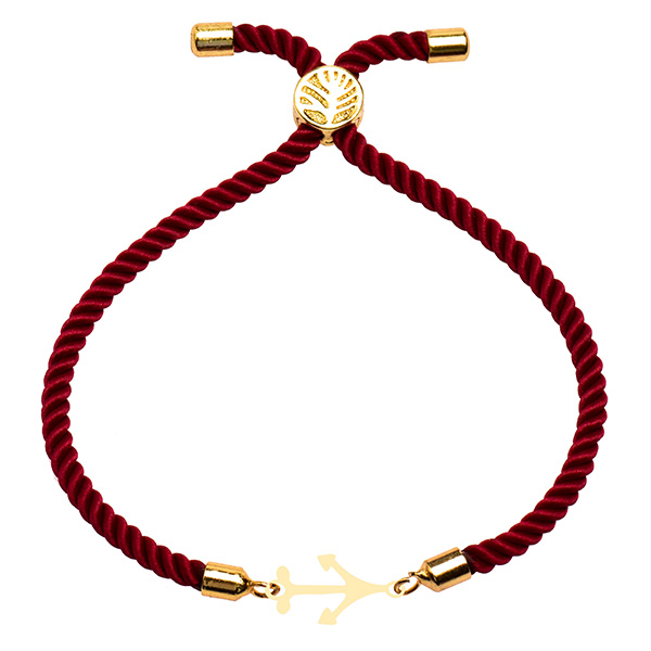 دستبند طلا 18 عیار دخترانه کرابو طرح لنگر مدل Krd1565