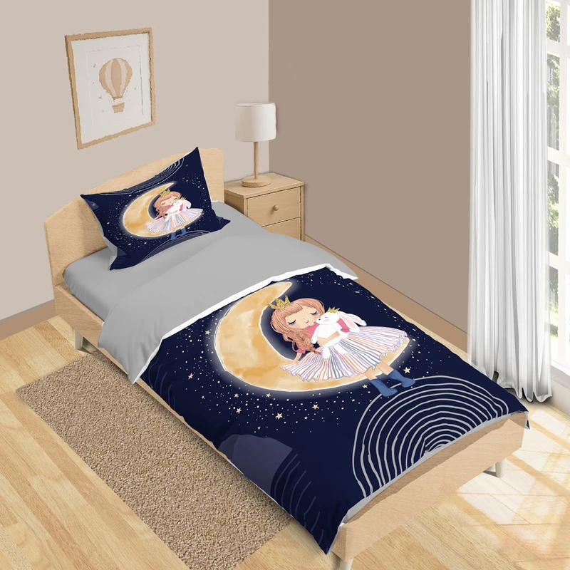 سرویس روتختی 1 نفر 5 تکه نوپه هوم مدل ماه و خرگوش T6356